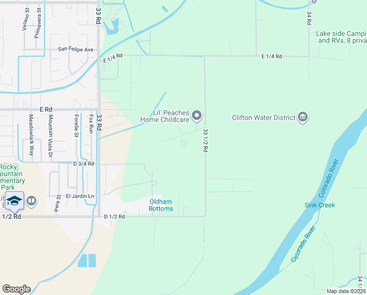 map of restaurants, bars, coffee shops, grocery stores, and more near 487 33 1/2 Road in Clifton