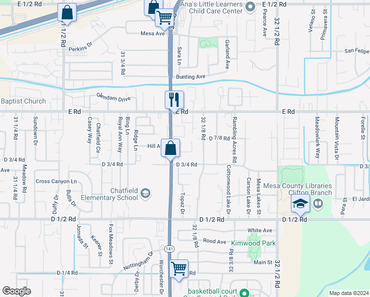 map of restaurants, bars, coffee shops, grocery stores, and more near 486 Tracy Drive in Clifton