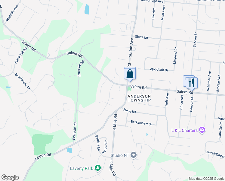 map of restaurants, bars, coffee shops, grocery stores, and more near 1173 Hawkstone Drive in Cincinnati