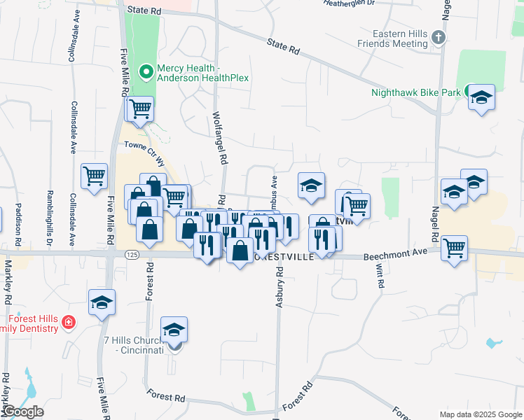 map of restaurants, bars, coffee shops, grocery stores, and more near 1308 Victor Avenue in Cincinnati