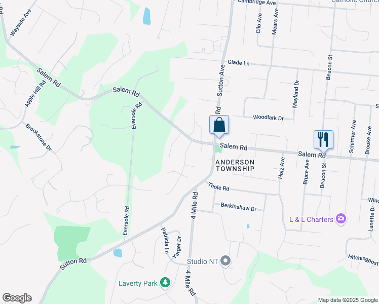 map of restaurants, bars, coffee shops, grocery stores, and more near 1173 Hawkstone Drive in Cincinnati