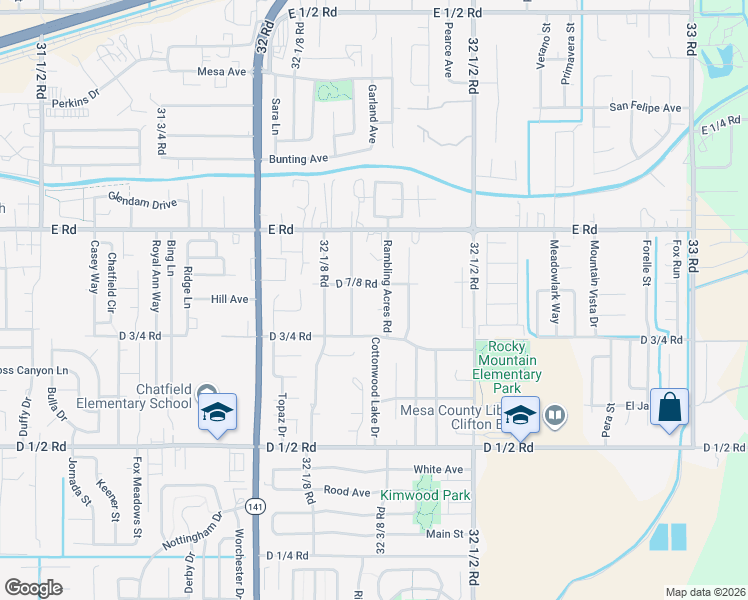 map of restaurants, bars, coffee shops, grocery stores, and more near 481 Tigertail Court in Clifton