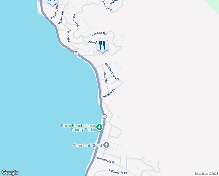 map of restaurants, bars, coffee shops, grocery stores, and more near 6838 Virginia Drive in Lucerne