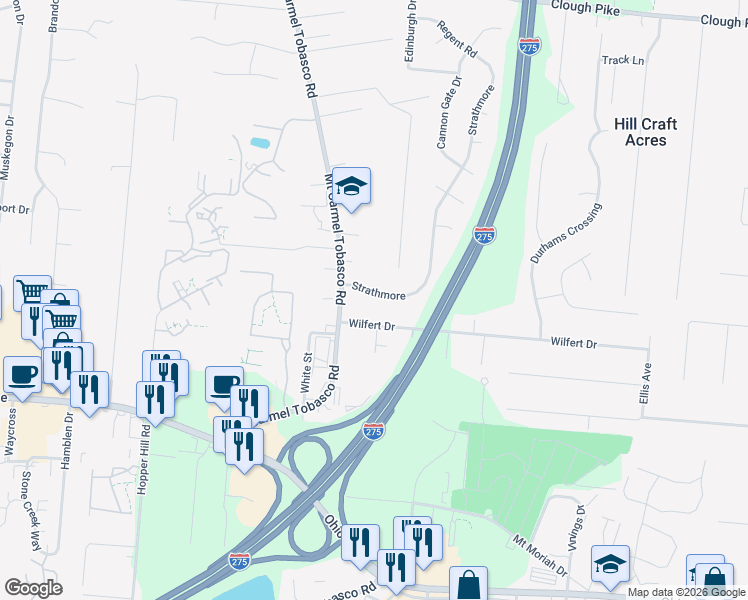 map of restaurants, bars, coffee shops, grocery stores, and more near 773 Regent Road in Cincinnati