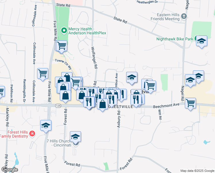 map of restaurants, bars, coffee shops, grocery stores, and more near 1308 Victor Avenue in Cincinnati