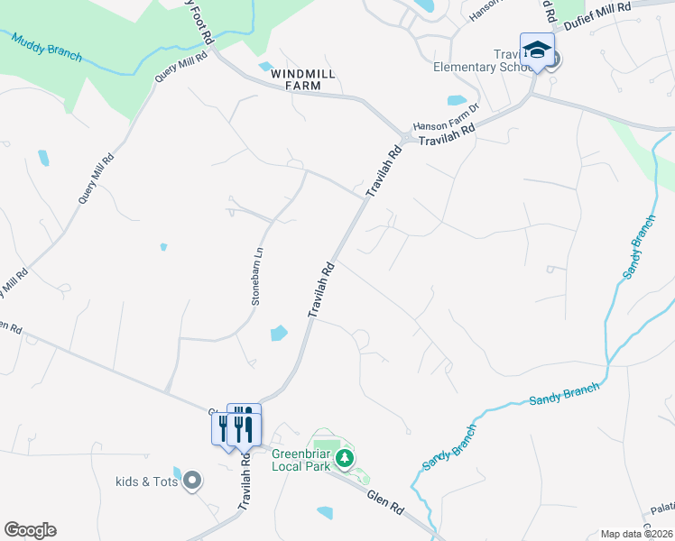 map of restaurants, bars, coffee shops, grocery stores, and more near 12510 McCrossin Lane in Potomac