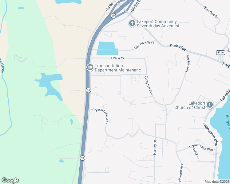 map of restaurants, bars, coffee shops, grocery stores, and more near 3125 Ranch Court in Lakeport