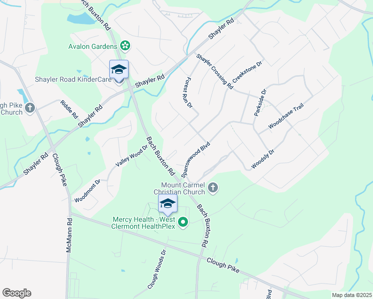 map of restaurants, bars, coffee shops, grocery stores, and more near 1131 Creekstone Dr in Batavia
