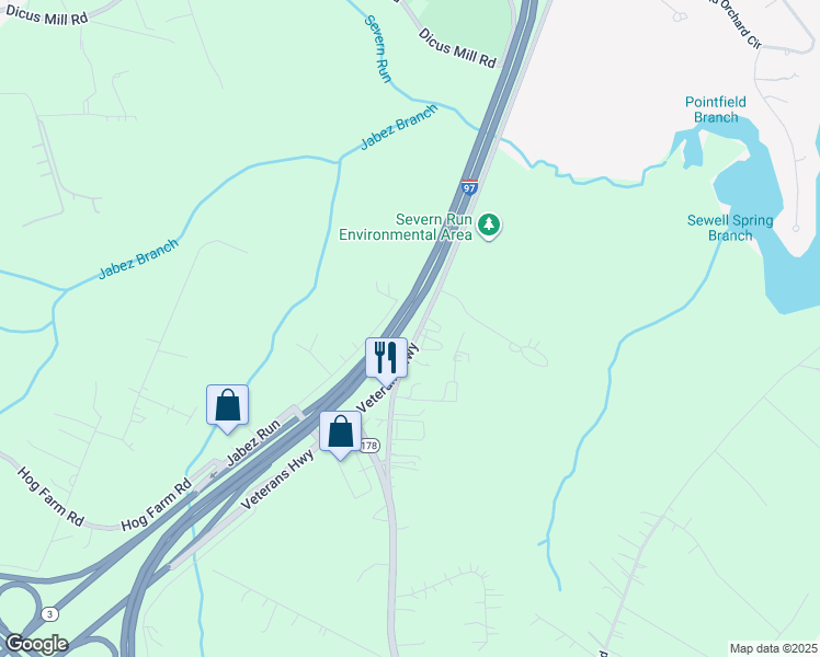 map of restaurants, bars, coffee shops, grocery stores, and more near in Anne Arundel County