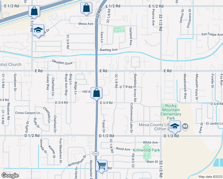 map of restaurants, bars, coffee shops, grocery stores, and more near 486 Tracy Drive in Clifton