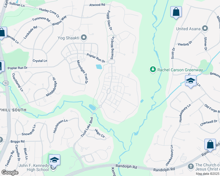 map of restaurants, bars, coffee shops, grocery stores, and more near 13302 Tivoli Lake Boulevard in Silver Spring