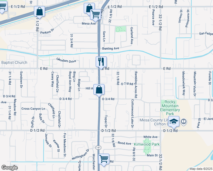 map of restaurants, bars, coffee shops, grocery stores, and more near 485 Mae Street in Clifton