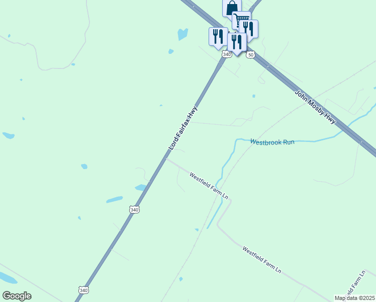 map of restaurants, bars, coffee shops, grocery stores, and more near 13183 Lord Fairfax Highway in Boyce