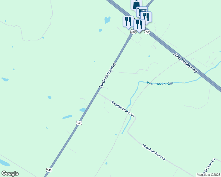 map of restaurants, bars, coffee shops, grocery stores, and more near 13183 Lord Fairfax Highway in Boyce