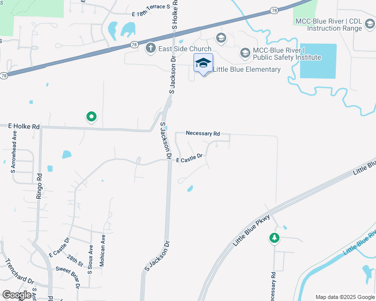 map of restaurants, bars, coffee shops, grocery stores, and more near 2333 South Old Mill Avenue in Independence
