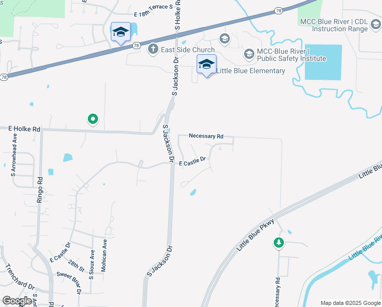 map of restaurants, bars, coffee shops, grocery stores, and more near 2333 South Old Mill Avenue in Independence