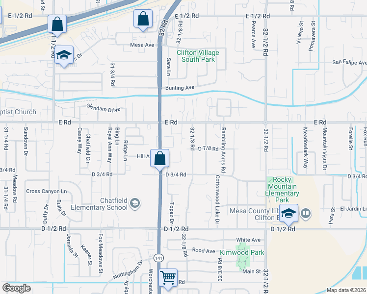 map of restaurants, bars, coffee shops, grocery stores, and more near 486 Coronado Court in Clifton