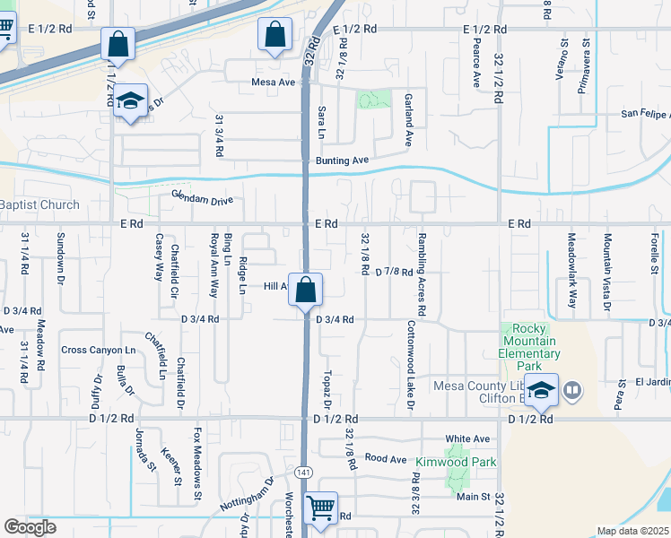 map of restaurants, bars, coffee shops, grocery stores, and more near 486 Tracy Drive in Clifton