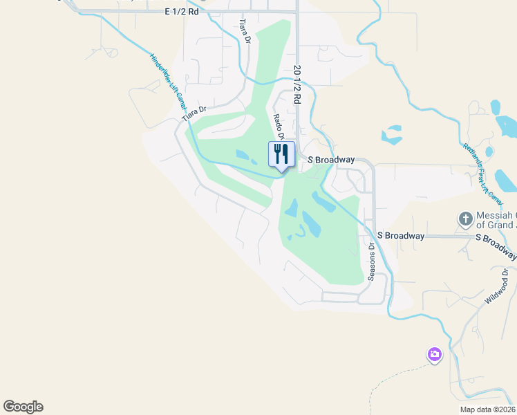 map of restaurants, bars, coffee shops, grocery stores, and more near 460 High Tiara Court in Grand Junction