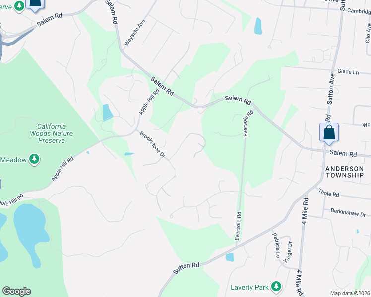 map of restaurants, bars, coffee shops, grocery stores, and more near 1298 Mistymeadow Lane in Cincinnati