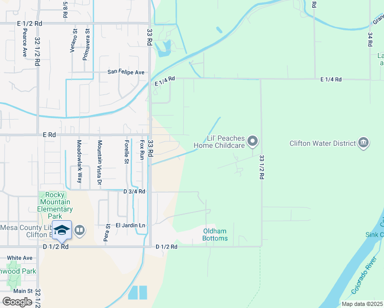 map of restaurants, bars, coffee shops, grocery stores, and more near 488 33 Road in Clifton