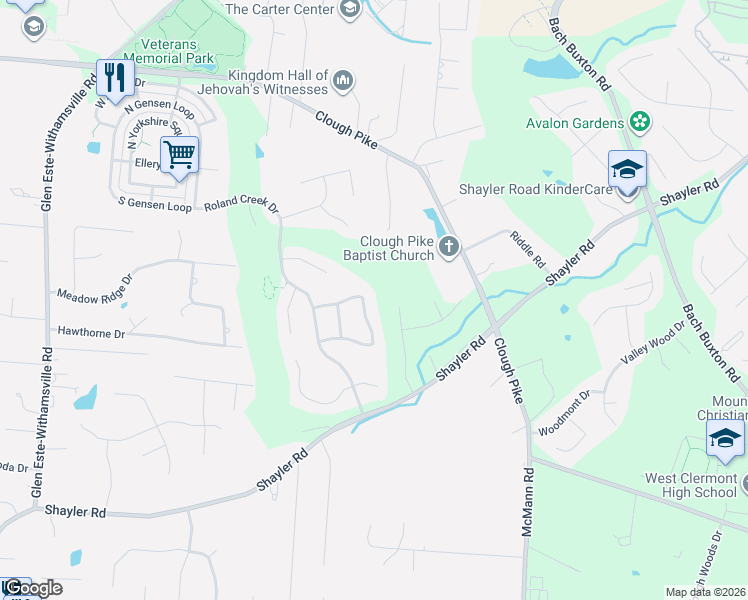 map of restaurants, bars, coffee shops, grocery stores, and more near 958 East Apple Gate in Cincinnati