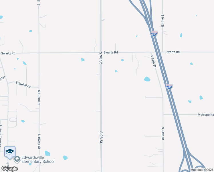 map of restaurants, bars, coffee shops, grocery stores, and more near 1123 South 98 Street in Edwardsville