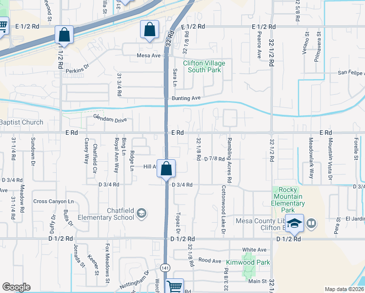 map of restaurants, bars, coffee shops, grocery stores, and more near 490 Coronado Court in Clifton