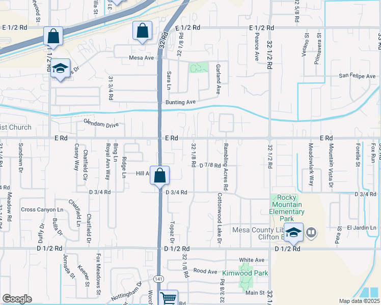 map of restaurants, bars, coffee shops, grocery stores, and more near 490 Coronado Court in Clifton