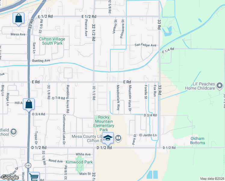 map of restaurants, bars, coffee shops, grocery stores, and more near 495 Meadowlark Way in Clifton