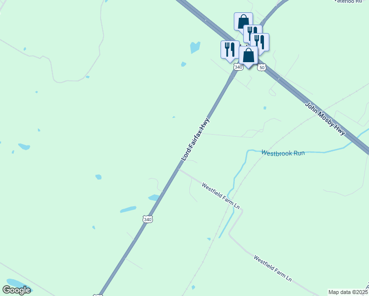 map of restaurants, bars, coffee shops, grocery stores, and more near 13183 Lord Fairfax Highway in Boyce