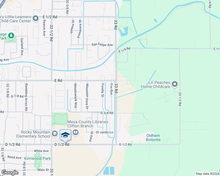 map of restaurants, bars, coffee shops, grocery stores, and more near 489 Fox Run in Clifton