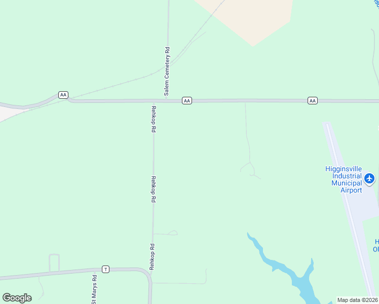 map of restaurants, bars, coffee shops, grocery stores, and more near 11712 Rehkop Road in Higginsville