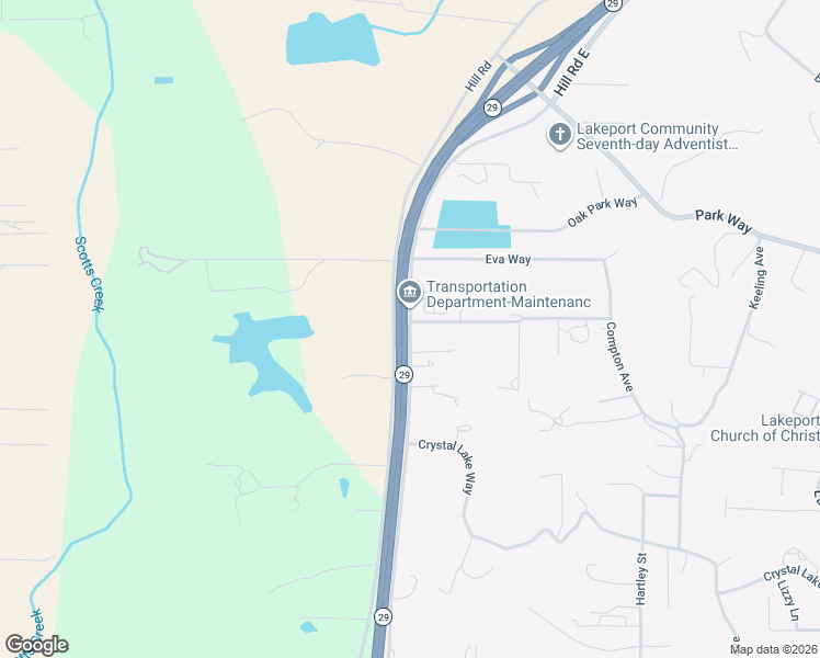 map of restaurants, bars, coffee shops, grocery stores, and more near 3162 Hill Road East in Lakeport