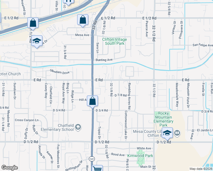 map of restaurants, bars, coffee shops, grocery stores, and more near 490 Coronado Court in Clifton