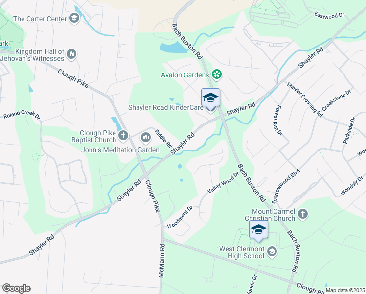 map of restaurants, bars, coffee shops, grocery stores, and more near 1081 Shayler Road in Batavia