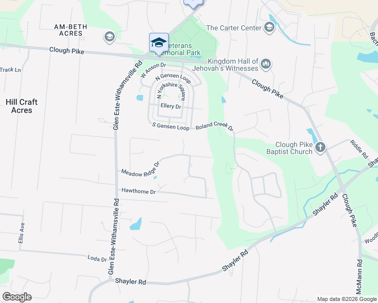 map of restaurants, bars, coffee shops, grocery stores, and more near 902 Meadow Ridge Drive in Cincinnati