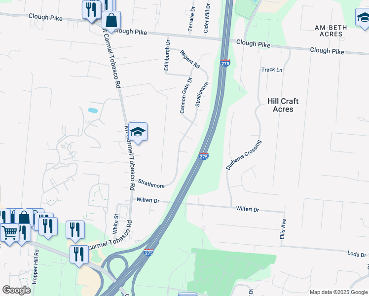 map of restaurants, bars, coffee shops, grocery stores, and more near 726 Regent Road in Cincinnati
