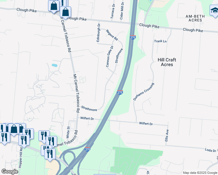 map of restaurants, bars, coffee shops, grocery stores, and more near 726 Regent Road in Cincinnati