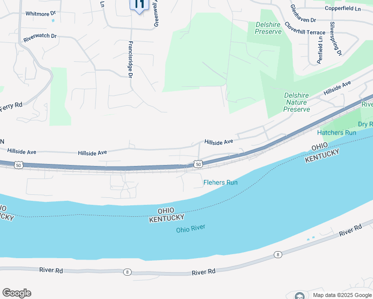 map of restaurants, bars, coffee shops, grocery stores, and more near 3925 Wise Avenue in Cincinnati