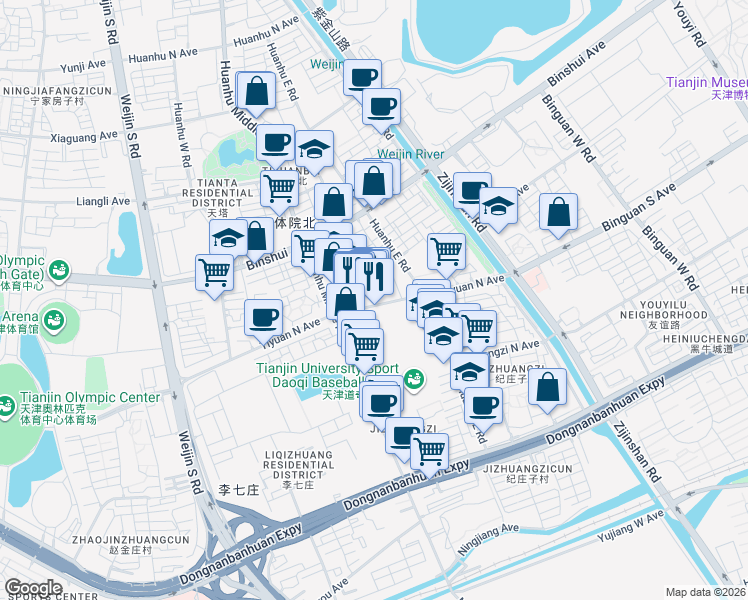 map of restaurants, bars, coffee shops, grocery stores, and more near in 