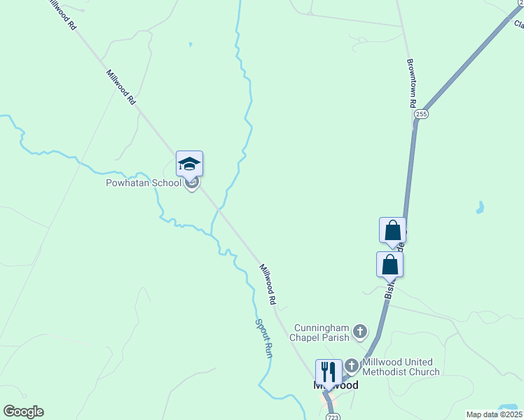 map of restaurants, bars, coffee shops, grocery stores, and more near 2050 Mount Carmel Road in Bluemont
