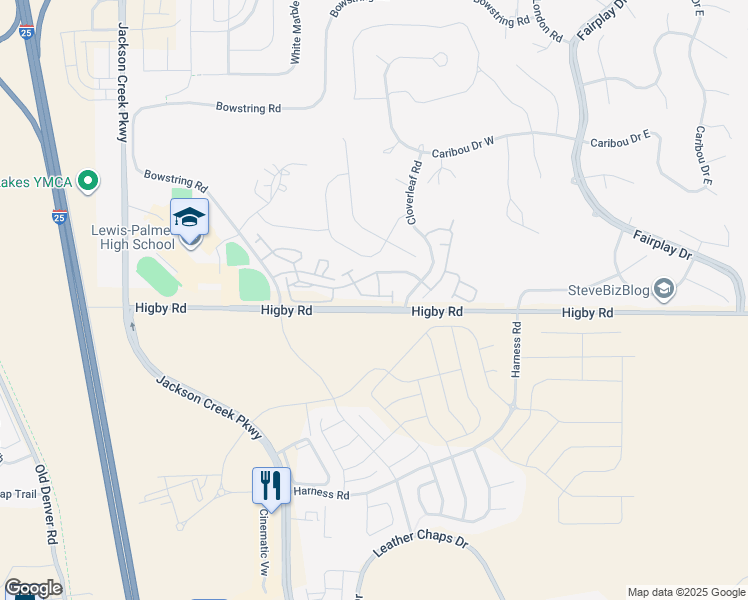 map of restaurants, bars, coffee shops, grocery stores, and more near 957 Burning Bush Point in Monument