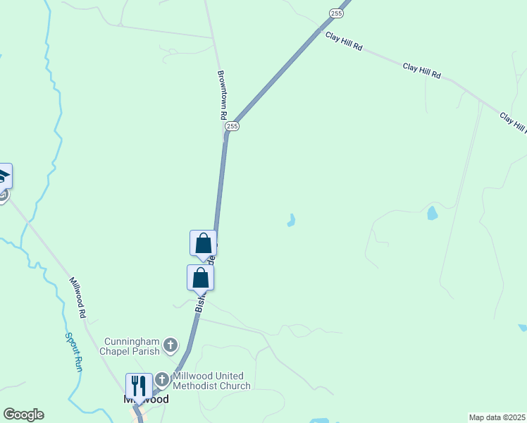 map of restaurants, bars, coffee shops, grocery stores, and more near 1680 Bishop Meade Road in Boyce