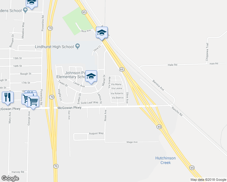 map of restaurants, bars, coffee shops, grocery stores, and more near in Olivehurst
