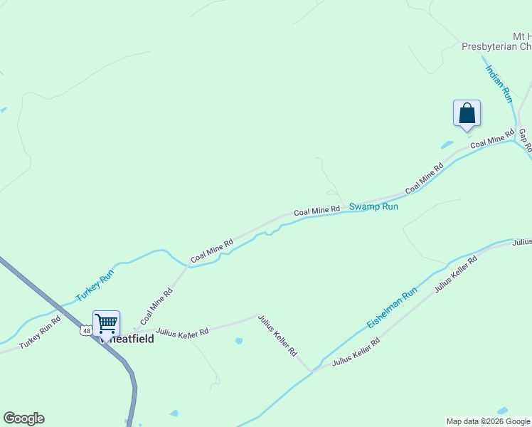 map of restaurants, bars, coffee shops, grocery stores, and more near 747 Coal Mine Road in Strasburg