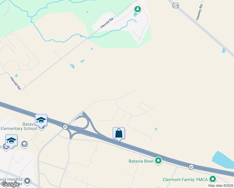 map of restaurants, bars, coffee shops, grocery stores, and more near 4664 Batavia Road in Batavia