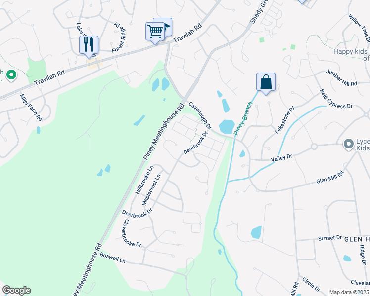 map of restaurants, bars, coffee shops, grocery stores, and more near 13506 Deerbrook Drive in Potomac