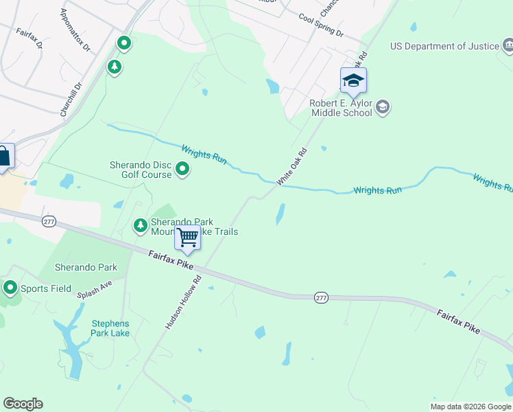 map of restaurants, bars, coffee shops, grocery stores, and more near 667 White Oak Road in White Post