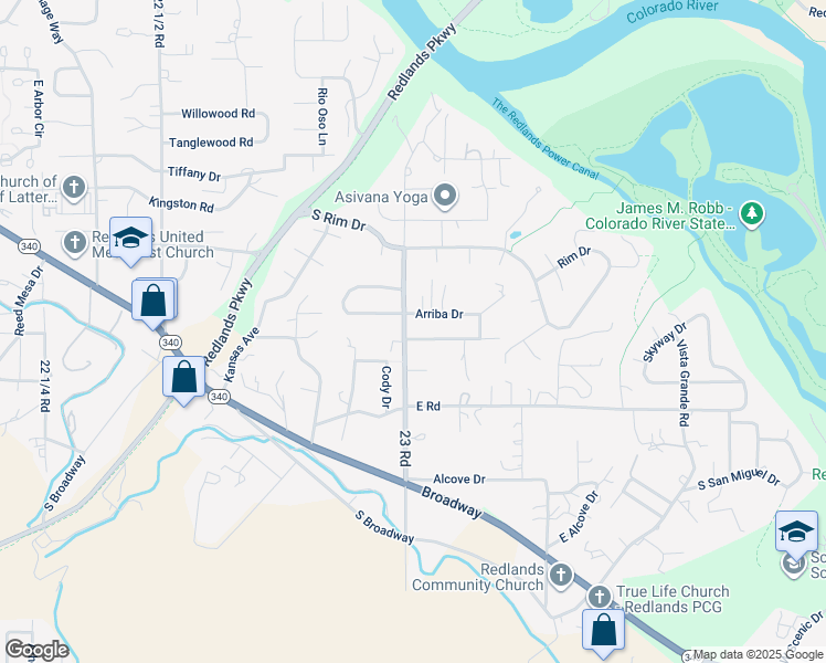 map of restaurants, bars, coffee shops, grocery stores, and more near 2302 Palace Verdes Drive in Grand Junction